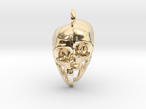 Split Skull Keychain/Pendant in 14k Gold Plated Brass