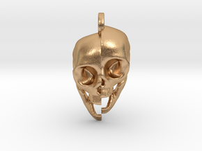 Split Skull Keychain/Pendant in Natural Bronze