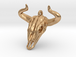 Bull Skull Keychain/Pendant in Natural Bronze