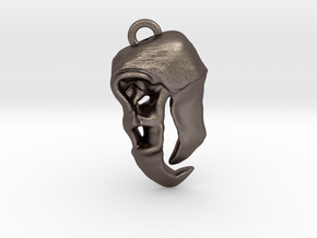 Eagle Skull Keychain/Pendant in Polished Bronzed-Silver Steel
