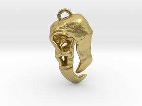 Eagle Skull Keychain/Pendant in Natural Brass