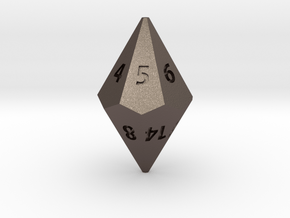 D14 dice in Polished Bronzed Silver Steel
