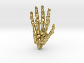 Skeletal Hand Keychain/Pendant in Natural Brass