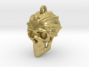 Crudd Skull Keychain/Pendant in Natural Brass