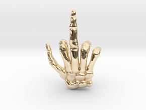 Skeletal Middle Finger Keychain/Pendant in 14k Gold Plated Brass