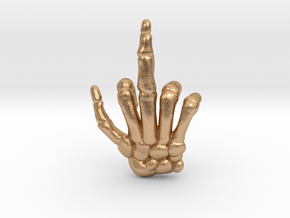 Skeletal Middle Finger Keychain/Pendant in Natural Bronze