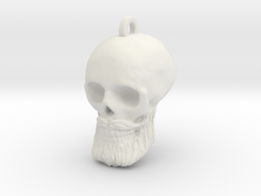 George's Skull Keychain/Pendant in White Natural Versatile Plastic