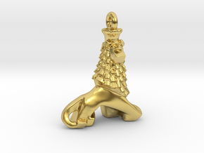 Moha Anbessa (Lion of Judah) Pendant in Polished Brass