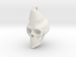 Pluto Skull Keychain/Pendant in White Natural Versatile Plastic