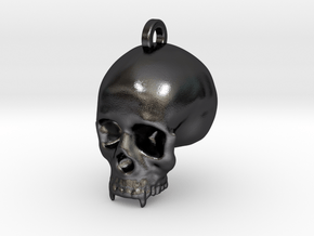 Vampire Skull Keychain/Pendant in Polished and Bronzed Black Steel