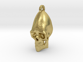Bavarian Skull Keychain/Pendant in Natural Brass