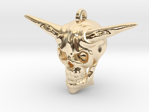 Minotaur Skull Keychain in 14k Gold Plated Brass