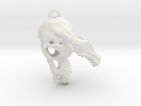 T-Rex Skull Keychain/Pendant in White Natural Versatile Plastic