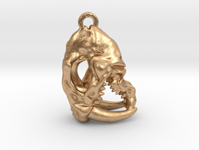 Sabertooth Skull Keychain/Pendant in Natural Bronze