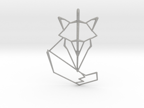 Woodland Animal Minimal Geometric Fox Necklace Pen in Aluminum: Large