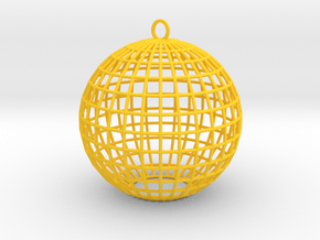 contemporary bauble ornament in Yellow Processed Versatile Plastic