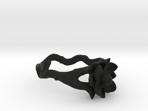 Rose Lotus Ring Size 9.5 in Black Natural Versatile Plastic