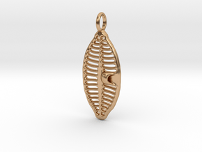 Planothidium Diatom pendant - Science Jewelry in Polished Bronze