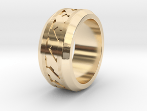 Men's X-Band Ring (Ridged) in 14k Gold Plated Brass
