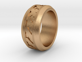 Men's X-Band Ring (Ridged) in Natural Bronze