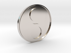 In-Yo/Yin-Yang Disc in Rhodium Plated Brass