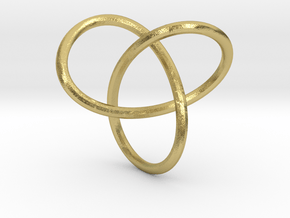trefoil knot in Natural Brass