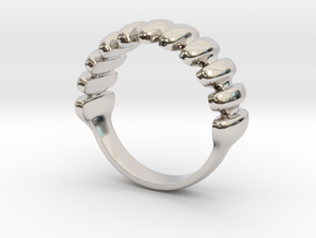 Rippled Pattern Lady's (Pre-engagement) Ring in Rhodium Plated Brass