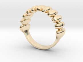 Rippled Pattern Lady's (Pre-engagement) Ring in 14k Gold Plated Brass
