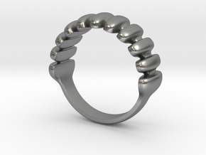 Rippled Pattern Lady's (Pre-engagement) Ring in Natural Silver