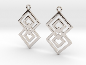 Squares earrings in Rhodium Plated Brass