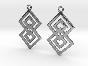 Squares earrings in Polished Silver