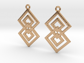 Squares earrings in Polished Bronze