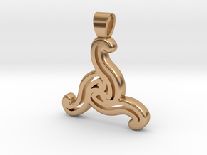 Openwork double triskell [pendant] in Polished Bronze
