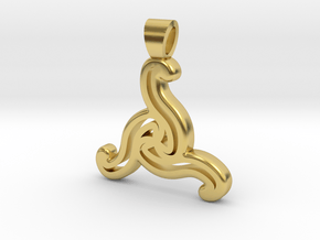 Openwork double triskell [pendant] in Polished Brass