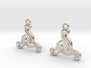 Double triskell earrings in Rhodium Plated Brass