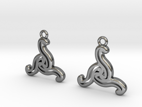 Double triskell earrings in Polished Silver