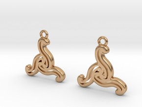 Double triskell earrings in Polished Bronze