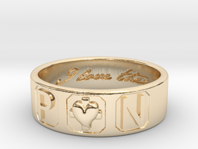 P and N Ring in 14k Gold Plated Brass