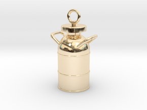 Old Milk Can Charm (Pendant) in 14k Gold Plated Brass