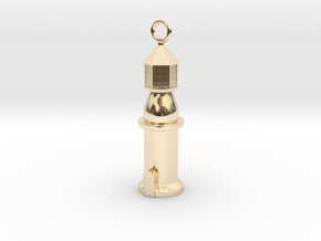 Lighthouse Charm (Pendant) in 14k Gold Plated Brass