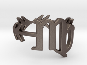 boho arrow minimalist virgo zodiac ring in Polished Bronzed-Silver Steel: 5 / 49