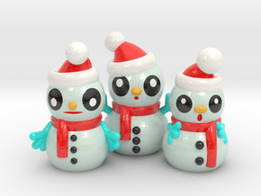 SNOWMEN in Glossy Full Color Sandstone