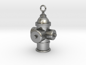 Fire Hydrant Charm (Pendant) in Natural Silver