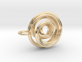 Single Strand Spiral Mobius Pendant in 14K Yellow Gold