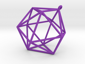 icosahedron ornament in Purple Processed Versatile Plastic