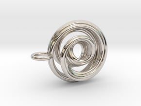 Single Strand Spiral Mobius Pendant in Platinum