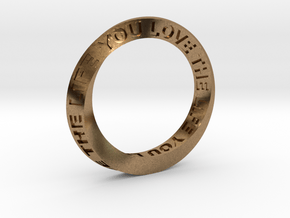 Live The Life You Love - Mobius Ring in Natural Brass