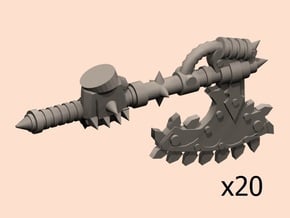 28mm Evil chain axes x20 right hands in Tan Fine Detail Plastic