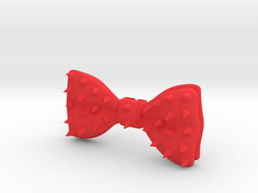 Studded 3D printed Bow Tie in Red Processed Versatile Plastic