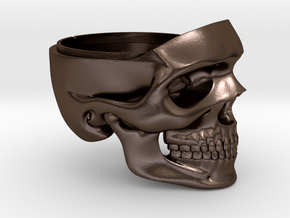 Easy Rider (Skull Only) Ring Box for Engagement in Polished Bronze Steel